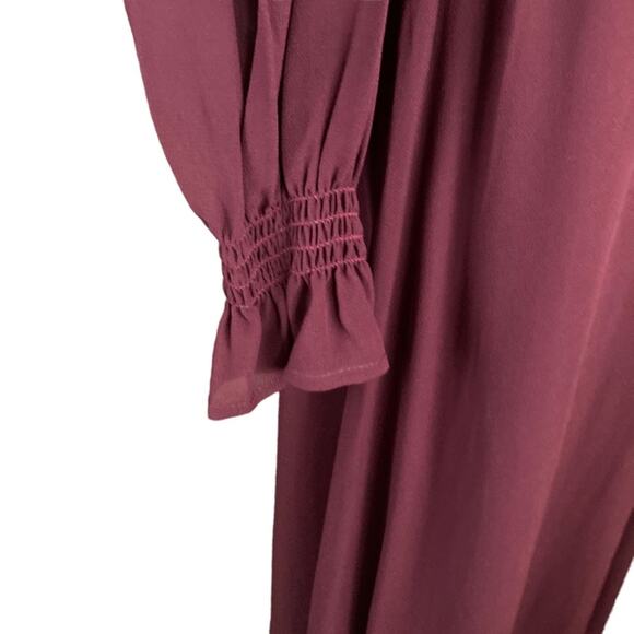Reformation Plum Stevi Slit-leg Crepe Midi Dress in Claret Size 0 - Picture 8 of 14